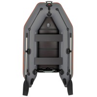 Надувная лодка Колибри КМ-245Д Профи (Kolibri KM-245D) моторная килевая слань-книжка, тёмно-серая