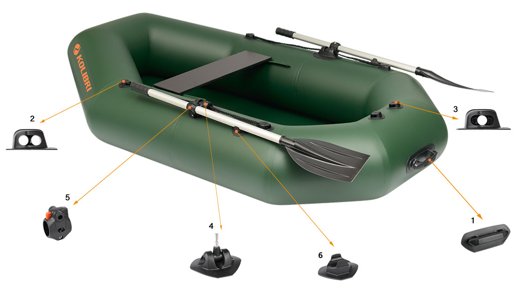 Фурнитура лодки Kolibri K-220T из серии Стандарт