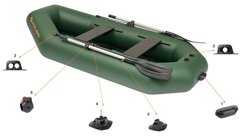 Фурнитура лодки Kolibri K-260T из серии Стандарт